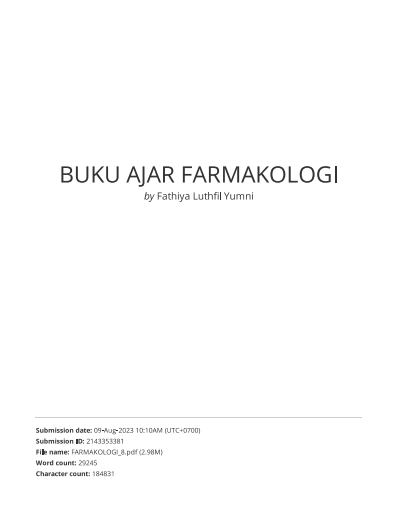 Buku Ajar Farmakologi